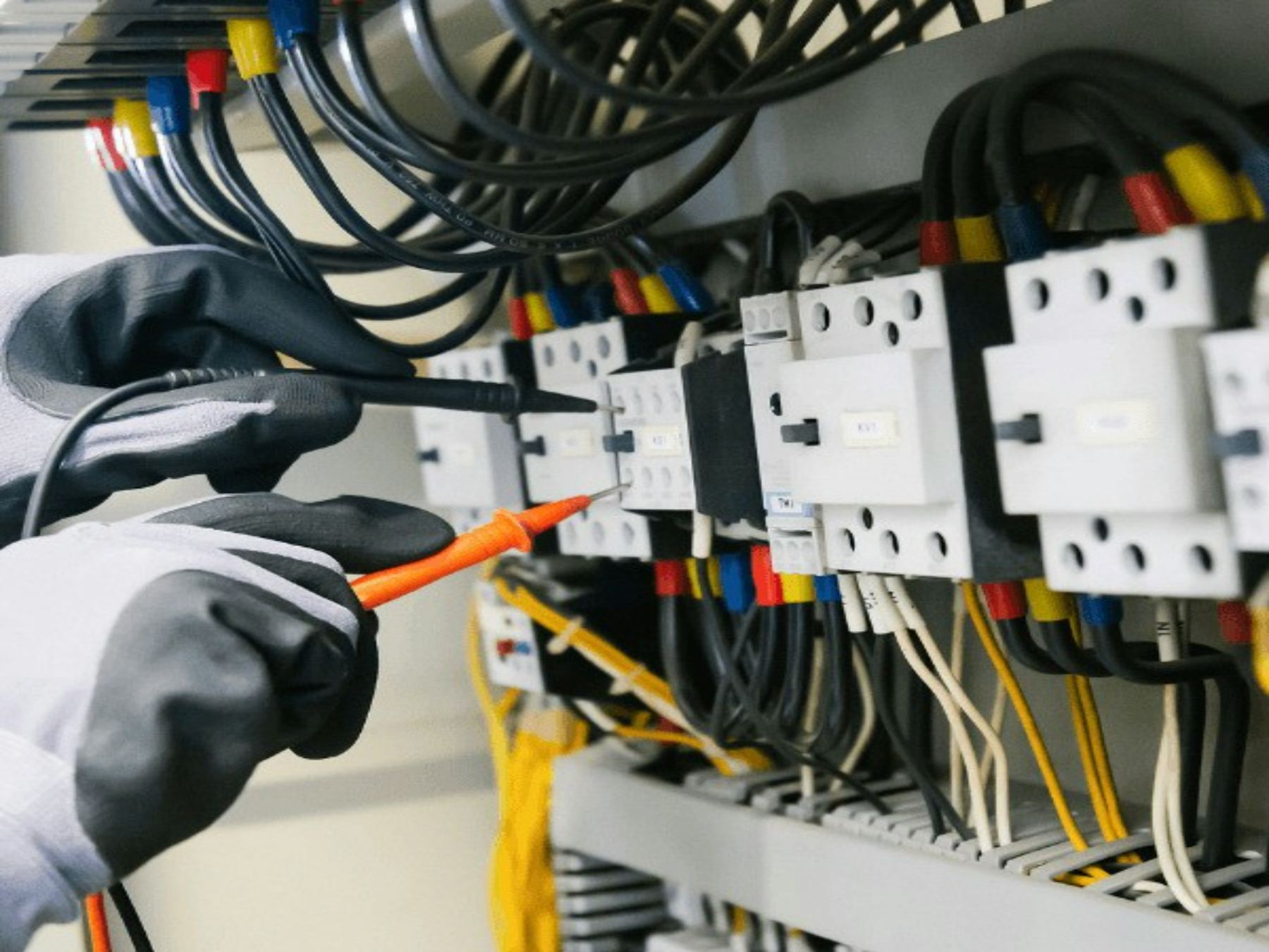 Engineer testing an electrical panel