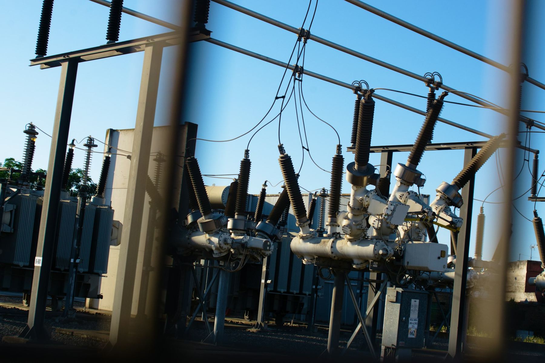 Transformers and switchgear in an outdoor sub-station