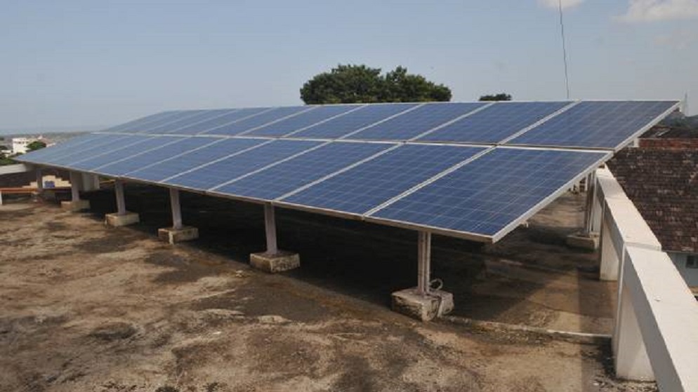 Rooftop solar array in Bangladesh